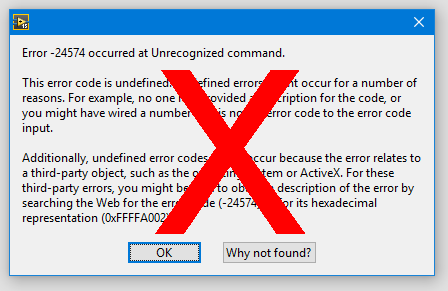 Do not rely on LabVIEW Automatic Error Handling