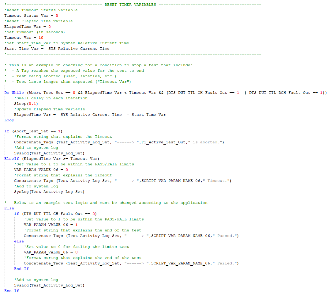 Sample script to handle timeout in specific tests for embedded products