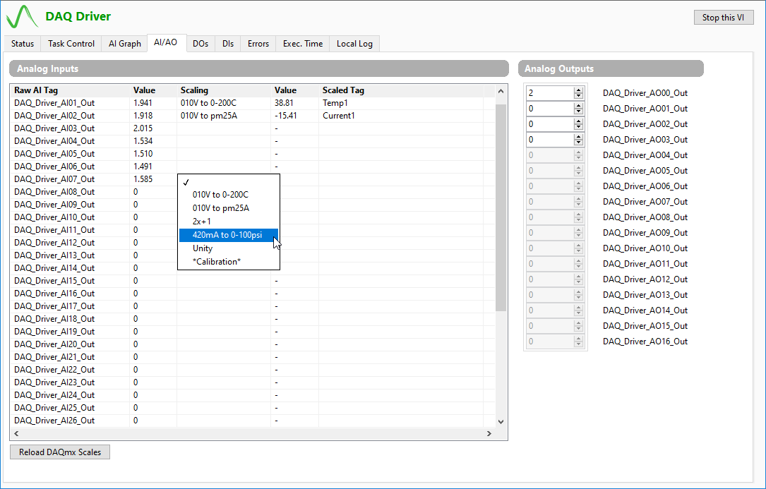 Configuration of Symplify DAQ driver