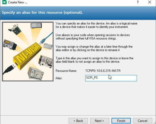 Configuring a SCPI power supply in MAX