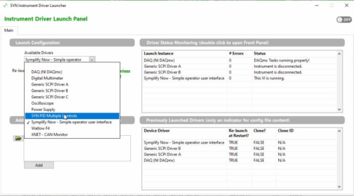 Symplify let's you select drivers to launch