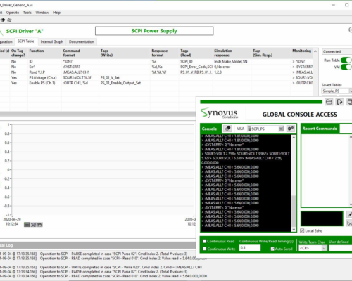 Power supply SCPI driver with commands