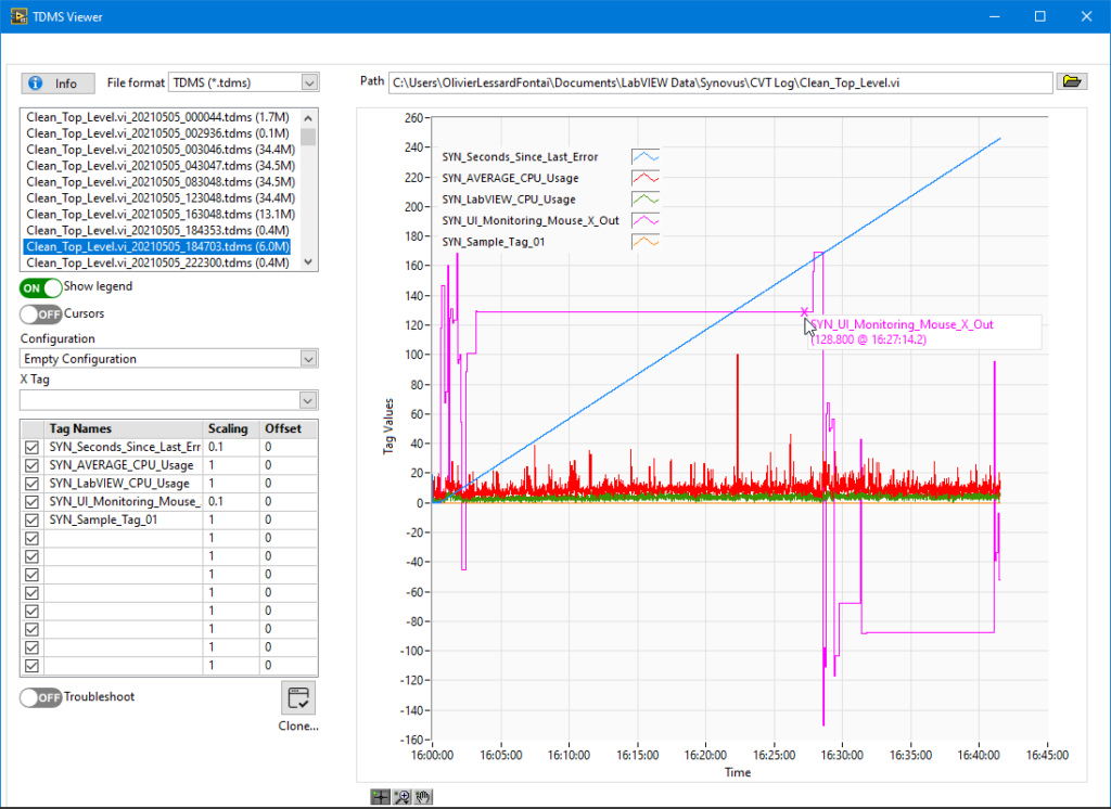 TDMS Viewer with multiple files from application execution