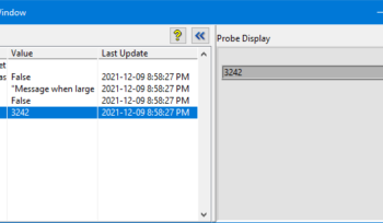 Typical LabVIEW debugging Probe Window