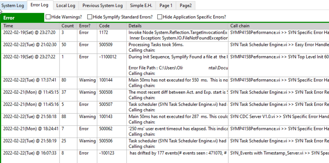 Some LabVIEW warnings after running multiple days on Windows