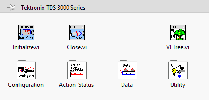 Tektronix TDS 3000 LabVIEW palette for SCPI command wrappers